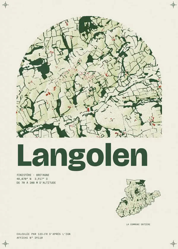 Affiche de Langolen, calculée par 123-fr d'après l'IGN