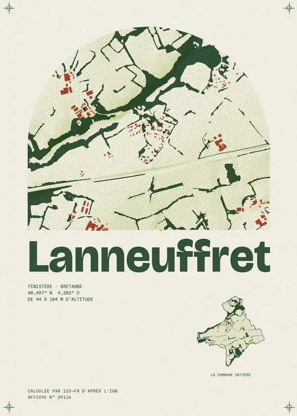 Affiche de Lanneuffret, calculée par 123-fr d'après l'IGN