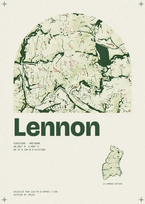 Affiche de Lennon, calculée par 123-fr d'après l'IGN