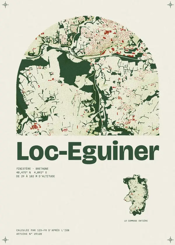 Affiche de Loc-Eguiner, calculée par 123-fr d'après l'IGN