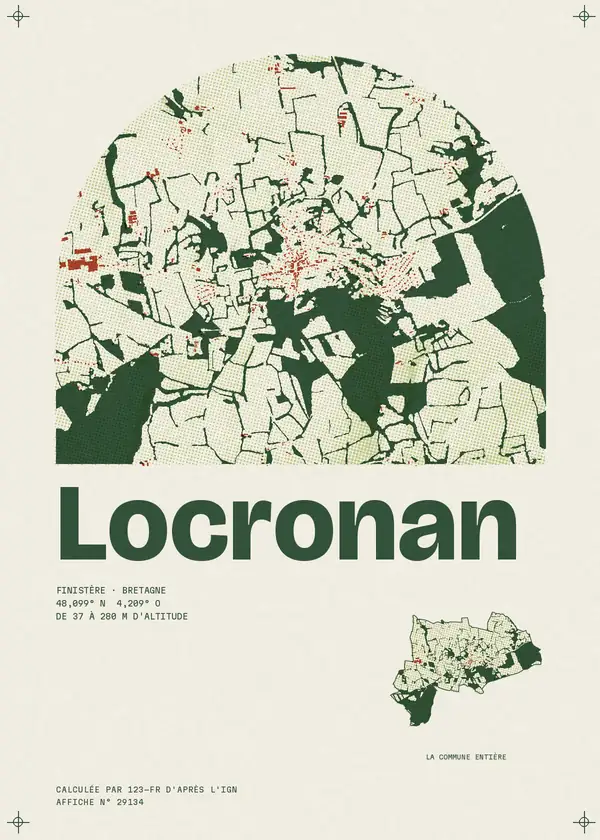 Affiche de Locronan, calculée par 123-fr d'après l'IGN