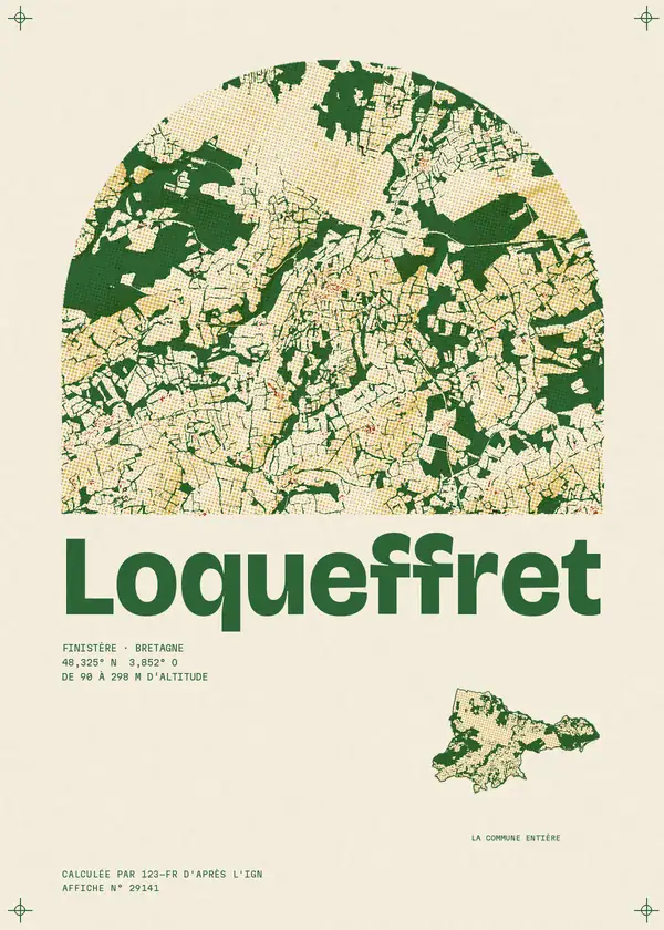 Affiche de Loqueffret, calculée par 123-fr d'après l'IGN