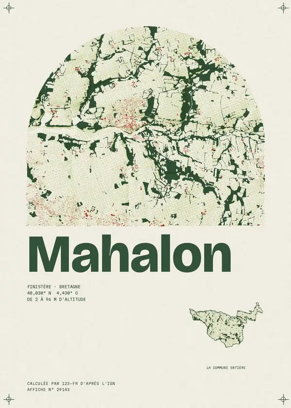 Affiche de Mahalon, calculée par 123-fr d'après l'IGN