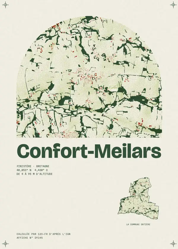 Affiche de Confort-Meilars, calculée par 123-fr d'après l'IGN