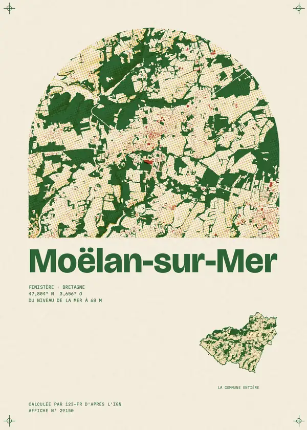 Affiche de Moëlan-sur-Mer, calculée par 123-fr d'après l'IGN