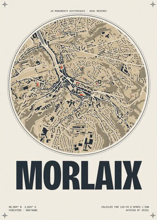 Affiche de Morlaix, calculée par 123-fr d'après l'IGN