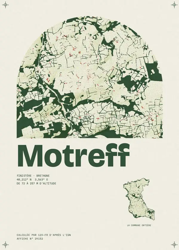 Affiche de Motreff, calculée par 123-fr d'après l'IGN