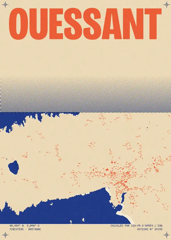 Affiche de Ouessant, calculée par 123-fr d'après l'IGN