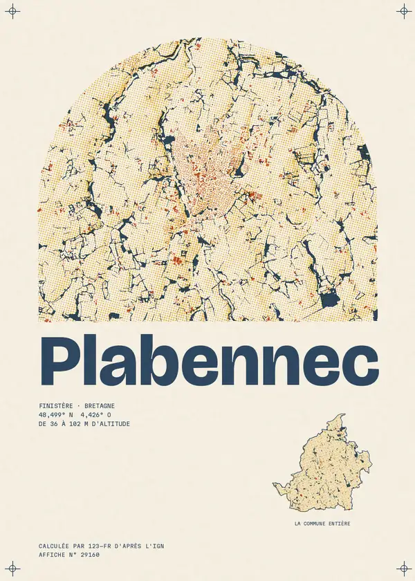 Affiche de Plabennec, calculée par 123-fr d'après l'IGN