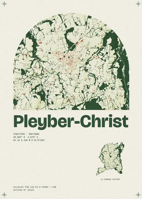 Affiche de Pleyber-Christ, calculée par 123-fr d'après l'IGN