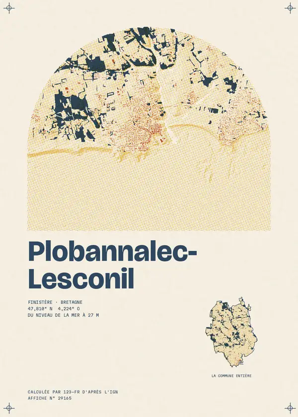 Affiche de Plobannalec-Lesconil, calculée par 123-fr d'après l'IGN
