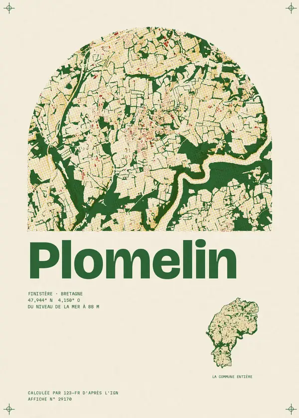 Affiche de Plomelin, calculée par 123-fr d'après l'IGN