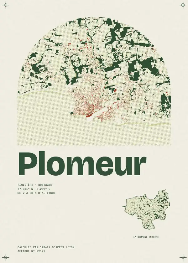 Affiche de Plomeur, calculée par 123-fr d'après l'IGN