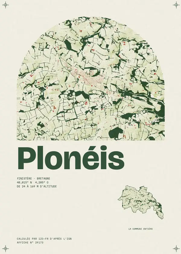 Affiche de Plonéis, calculée par 123-fr d'après l'IGN