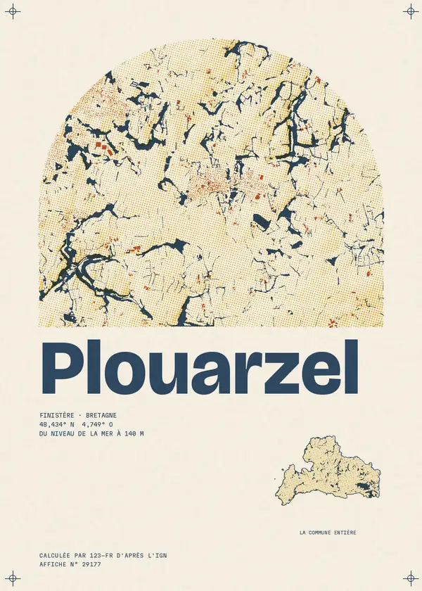 Affiche de Plouarzel, calculée par 123-fr d'après l'IGN