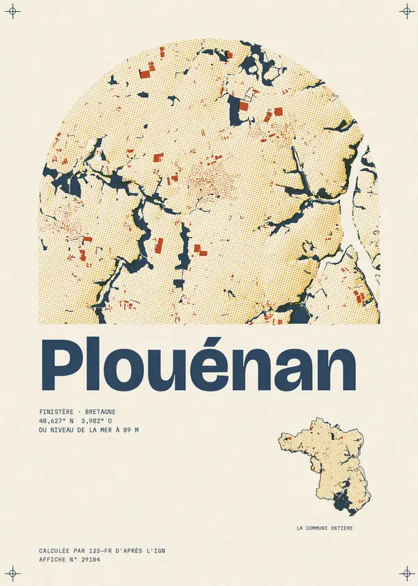 Affiche de Plouénan, calculée par 123-fr d'après l'IGN