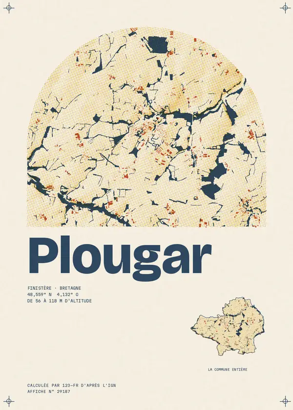 Affiche de Plougar, calculée par 123-fr d'après l'IGN