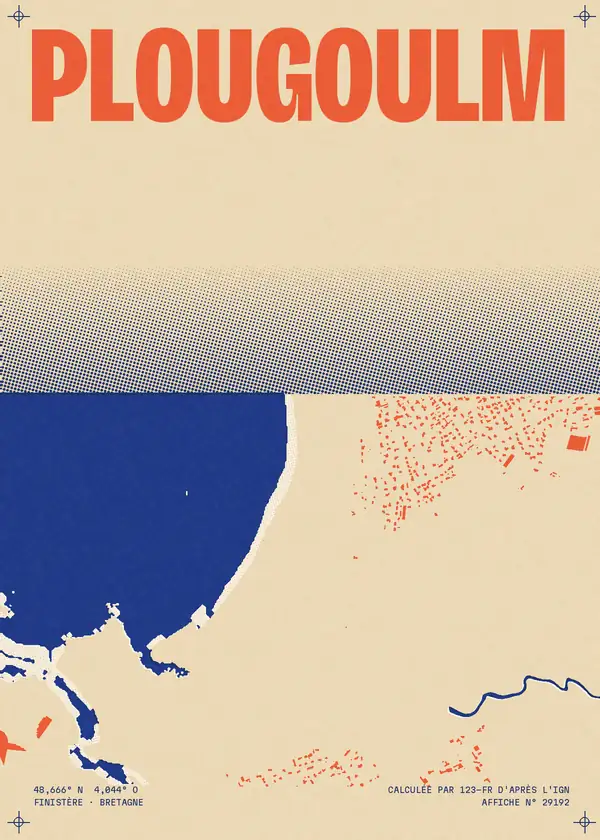 Affiche de Plougoulm, calculée par 123-fr d'après l'IGN