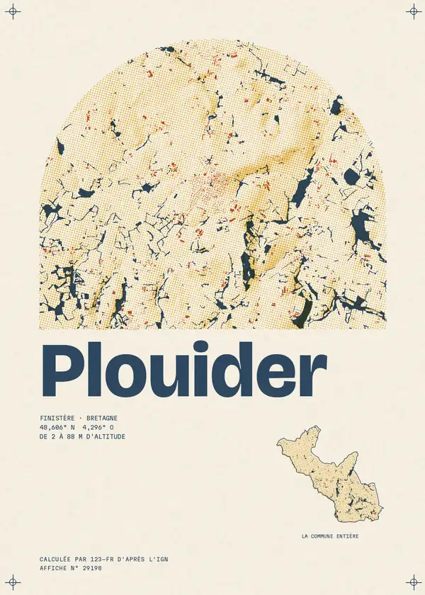 Affiche de Plouider, calculée par 123-fr d'après l'IGN