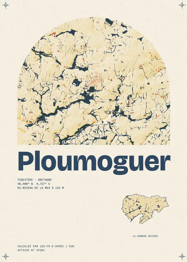 Affiche de Ploumoguer, calculée par 123-fr d'après l'IGN