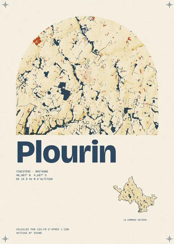 Affiche de Plourin, calculée par 123-fr d'après l'IGN