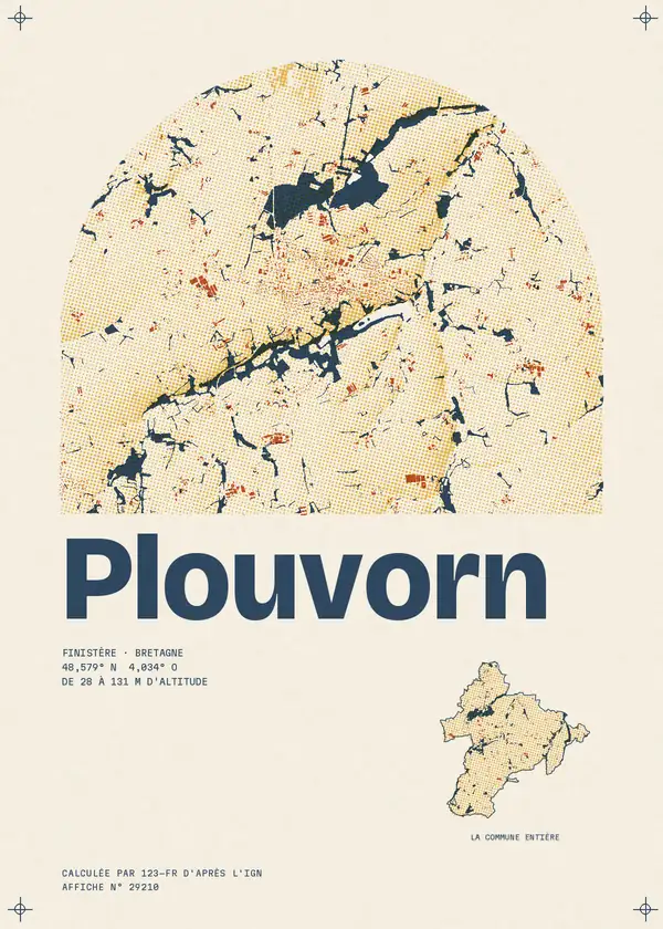 Affiche de Plouvorn, calculée par 123-fr d'après l'IGN