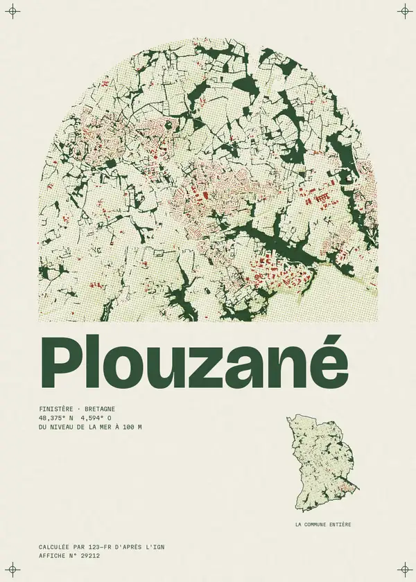 Affiche de Plouzané, calculée par 123-fr d'après l'IGN