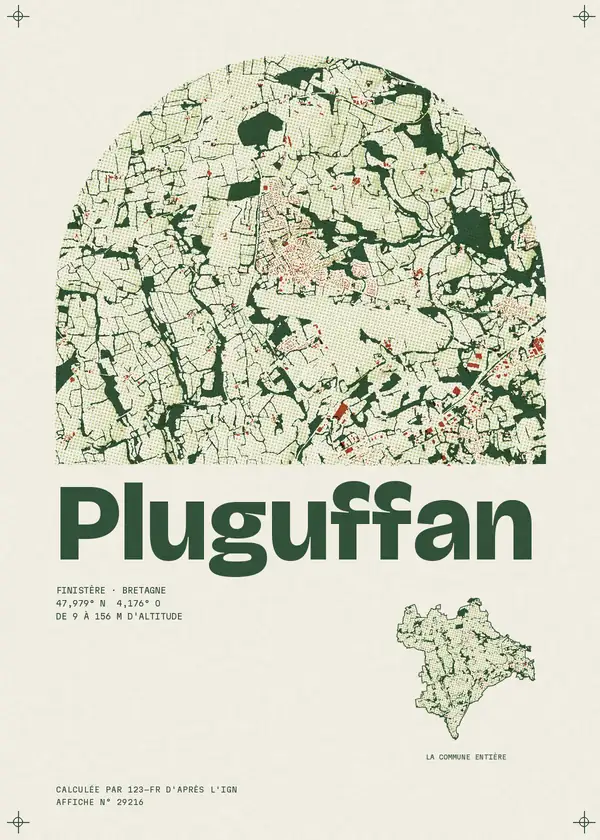 Affiche de Pluguffan, calculée par 123-fr d'après l'IGN