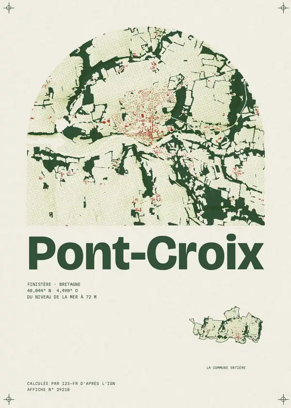 Affiche de Pont-Croix, calculée par 123-fr d'après l'IGN