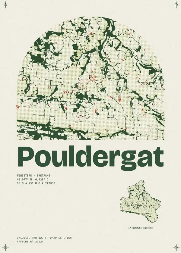 Affiche de Pouldergat, calculée par 123-fr d'après l'IGN