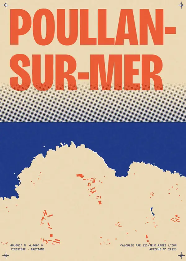 Affiche de Poullan-sur-Mer, calculée par 123-fr d'après l'IGN