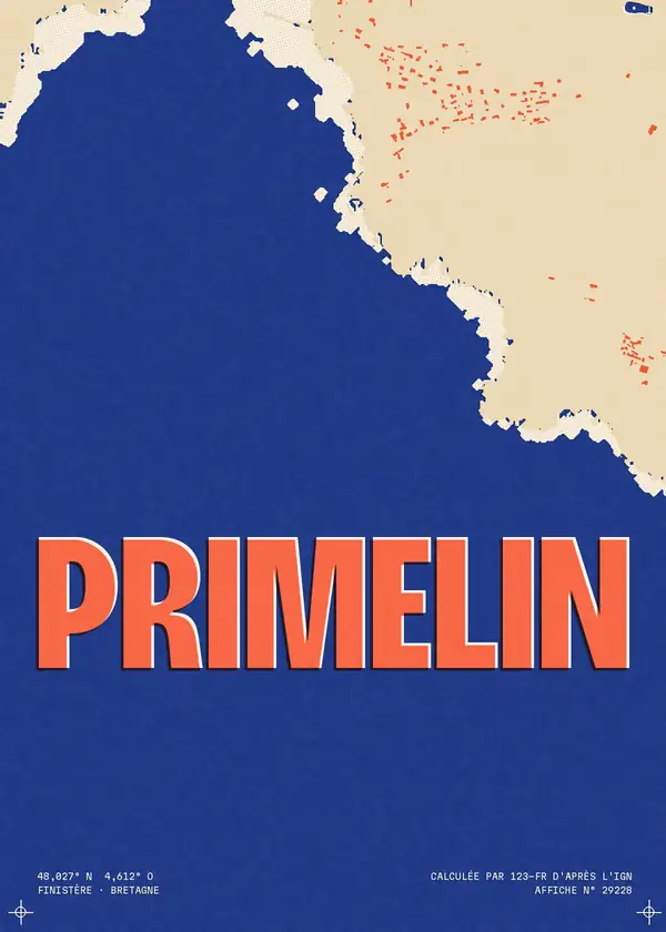 Affiche de Primelin, calculée par 123-fr d'après l'IGN