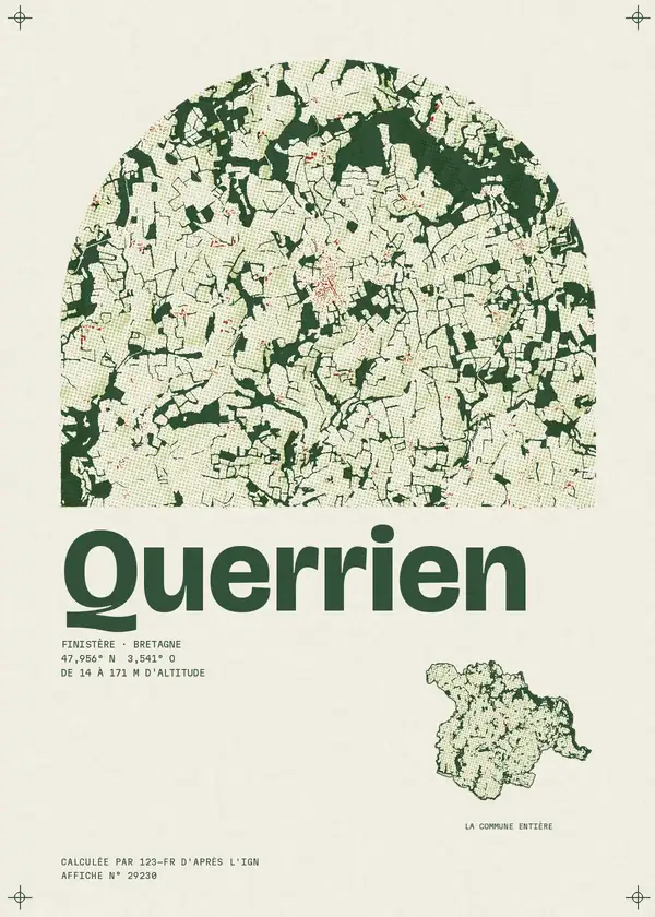 Affiche de Querrien, calculée par 123-fr d'après l'IGN
