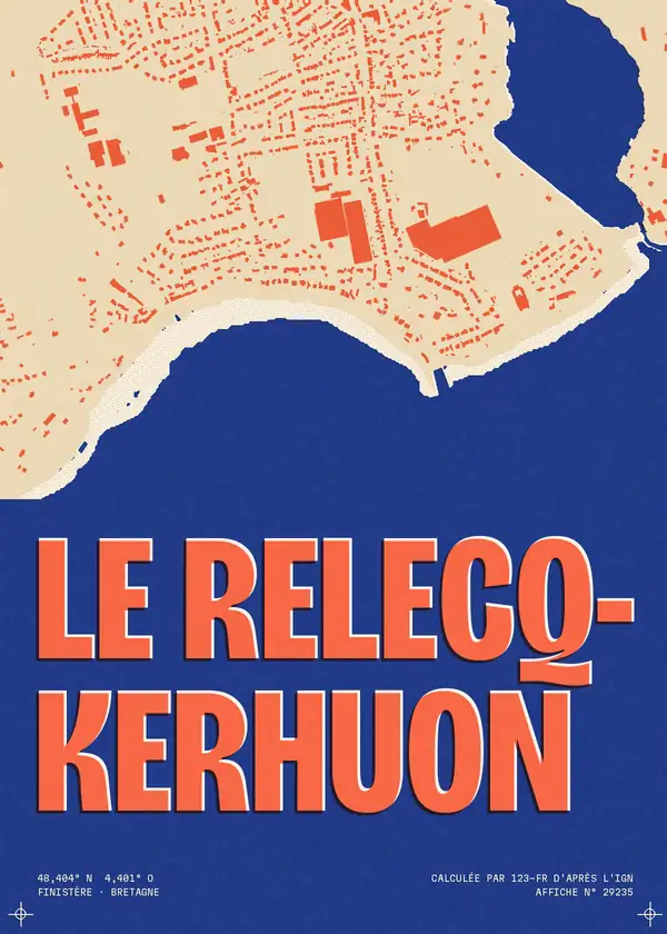 Affiche de Le Relecq-Kerhuon, calculée par 123-fr d'après l'IGN