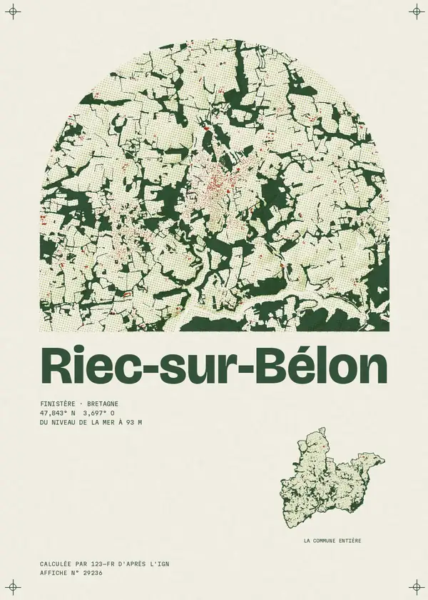 Affiche de Riec-sur-Bélon, calculée par 123-fr d'après l'IGN