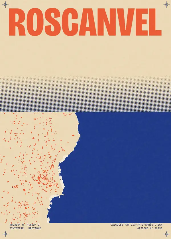 Affiche de Roscanvel, calculée par 123-fr d'après l'IGN