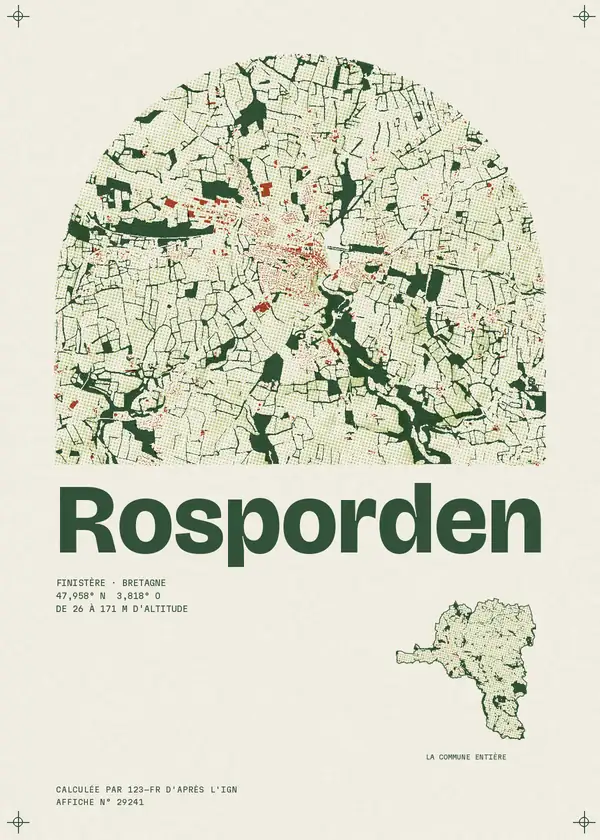 Affiche de Rosporden, calculée par 123-fr d'après l'IGN
