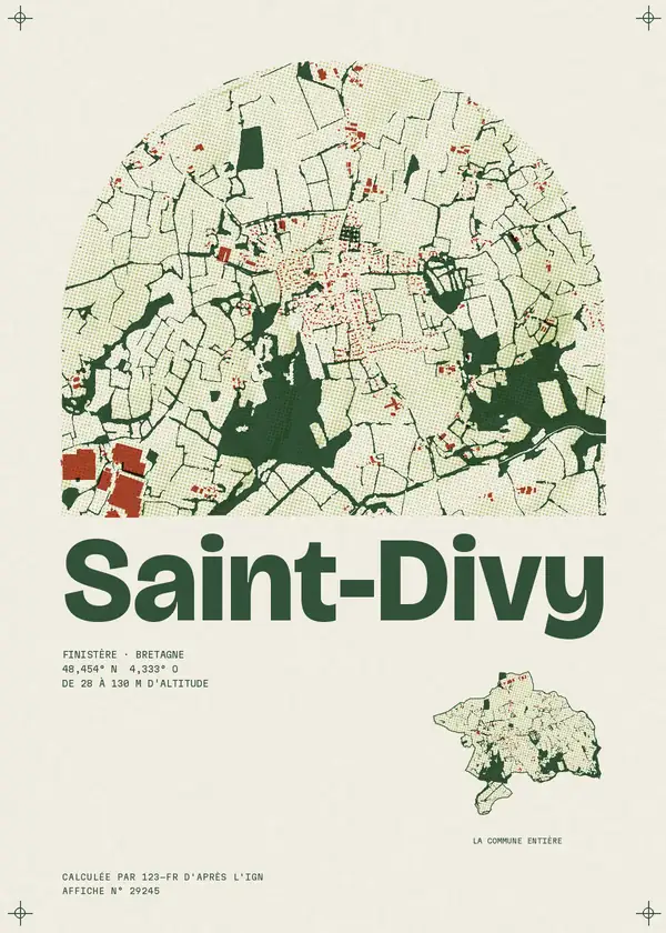 Affiche de Saint-Divy, calculée par 123-fr d'après l'IGN
