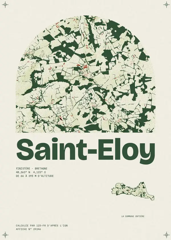 Affiche de Saint-Eloy, calculée par 123-fr d'après l'IGN
