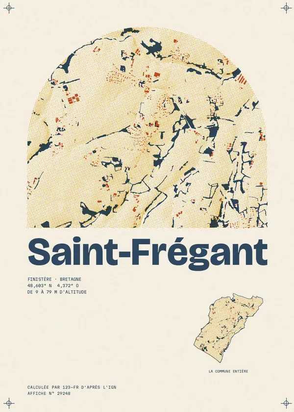 Affiche de Saint-Frégant, calculée par 123-fr d'après l'IGN