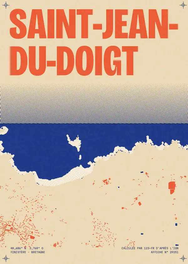 Affiche de Saint-Jean-du-Doigt, calculée par 123-fr d'après l'IGN