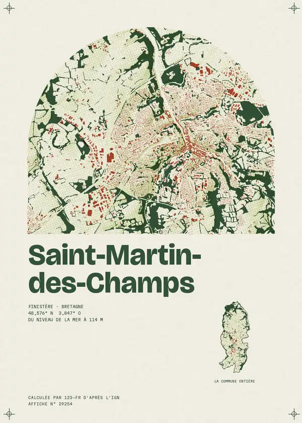Affiche de Saint-Martin-des-Champs, calculée par 123-fr d'après l'IGN