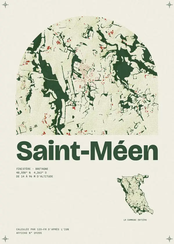 Affiche de Saint-Méen, calculée par 123-fr d'après l'IGN