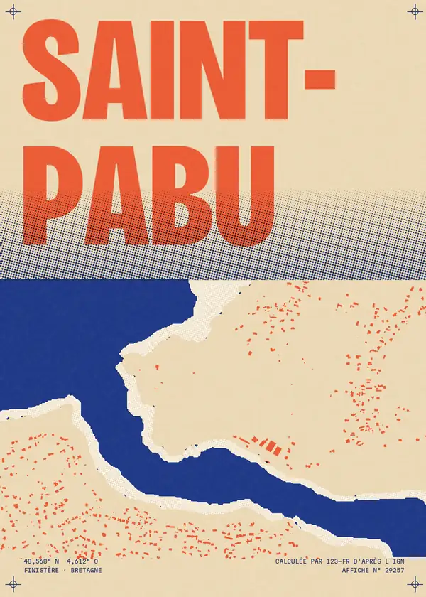 Affiche de Saint-Pabu, calculée par 123-fr d'après l'IGN