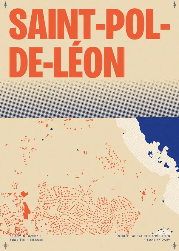 Affiche de Saint-Pol-de-Léon, calculée par 123-fr d'après l'IGN