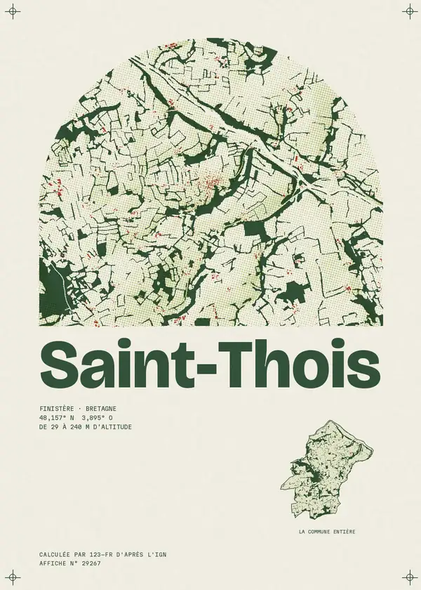 Affiche de Saint-Thois, calculée par 123-fr d'après l'IGN