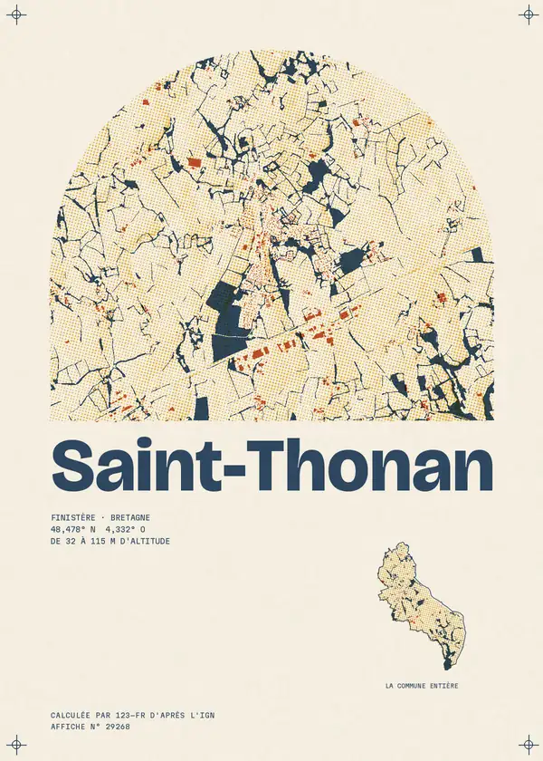 Affiche de Saint-Thonan, calculée par 123-fr d'après l'IGN