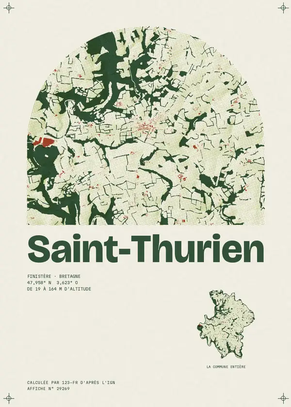 Affiche de Saint-Thurien, calculée par 123-fr d'après l'IGN