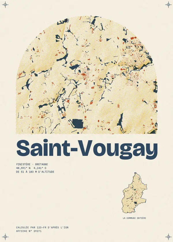 Affiche de Saint-Vougay, calculée par 123-fr d'après l'IGN