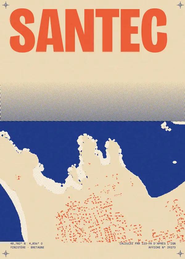 Affiche de Santec, calculée par 123-fr d'après l'IGN